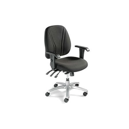 Global Industrial 8-Way Adjustable Ergonomic Chair With Arms, Fabric Upholstery, Black 506575BK
